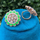 Amoliya Jewels Royal Heritage Polki Kundan And Pearl Studs Earrings
