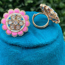 Amoliya Jewels Royal Heritage Polki Kundan And Pearl Studs Earrings