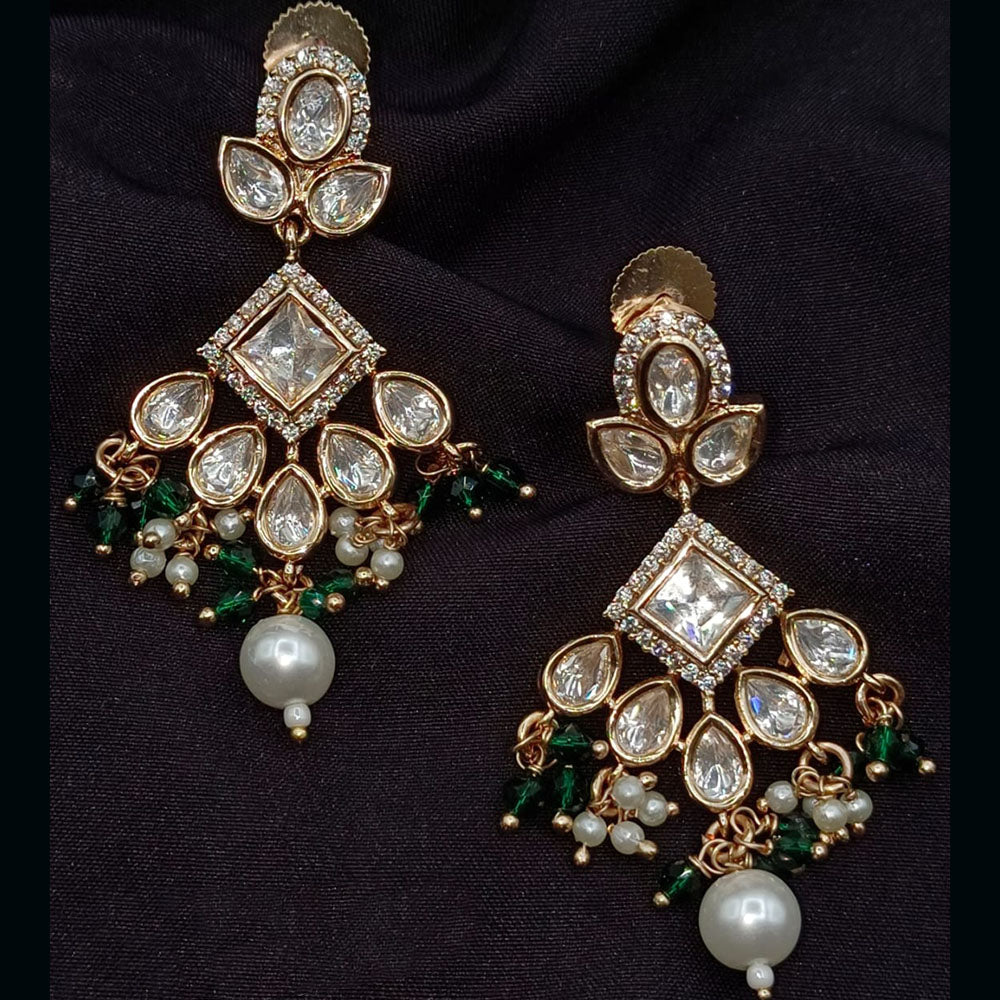 Amoliya Jewels Timeless Radiance Polki Kundan And Pearl Dangler Earrings