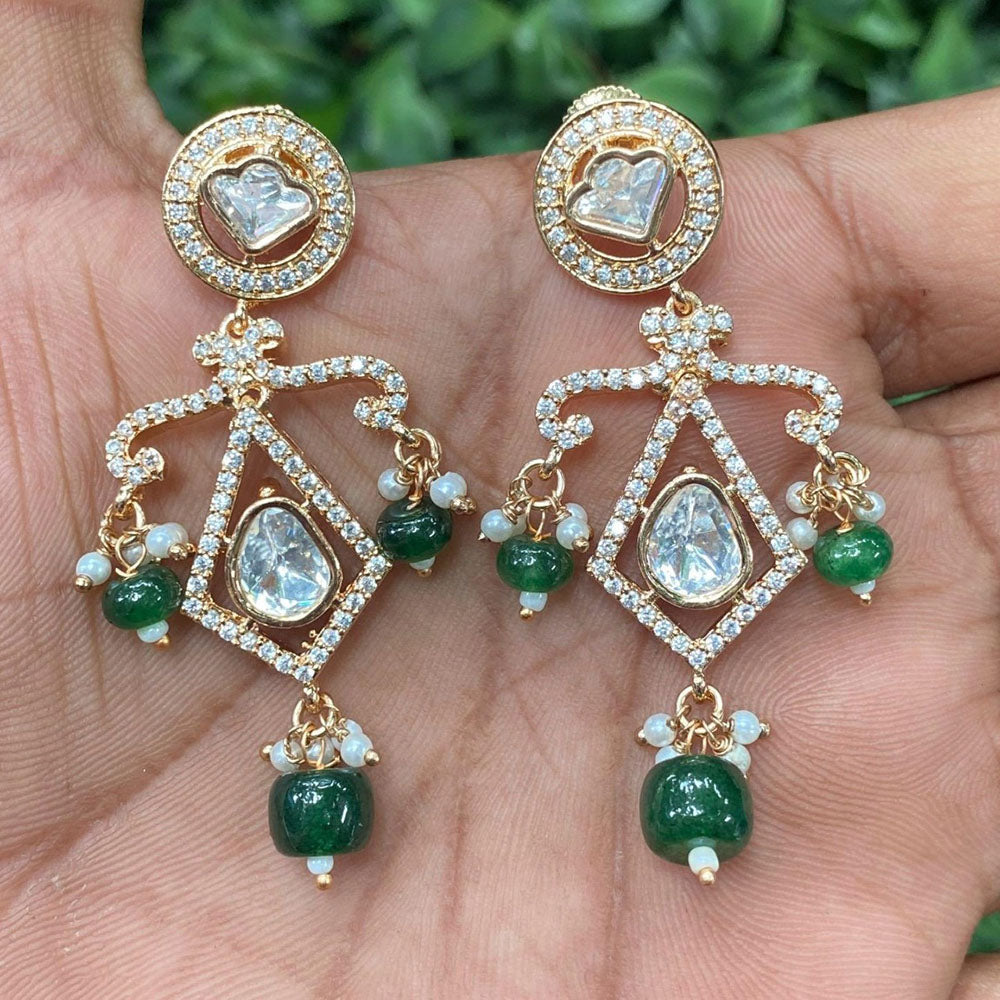 Amoliya Jewels Timeless Radiance Polki Kundan And Pearl Dangler Earrings