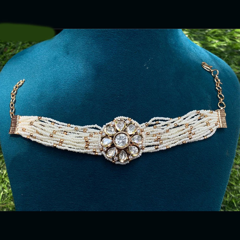 Amoliya Jewels Royal Heritage Polki Kundan And Pearls Bracelet