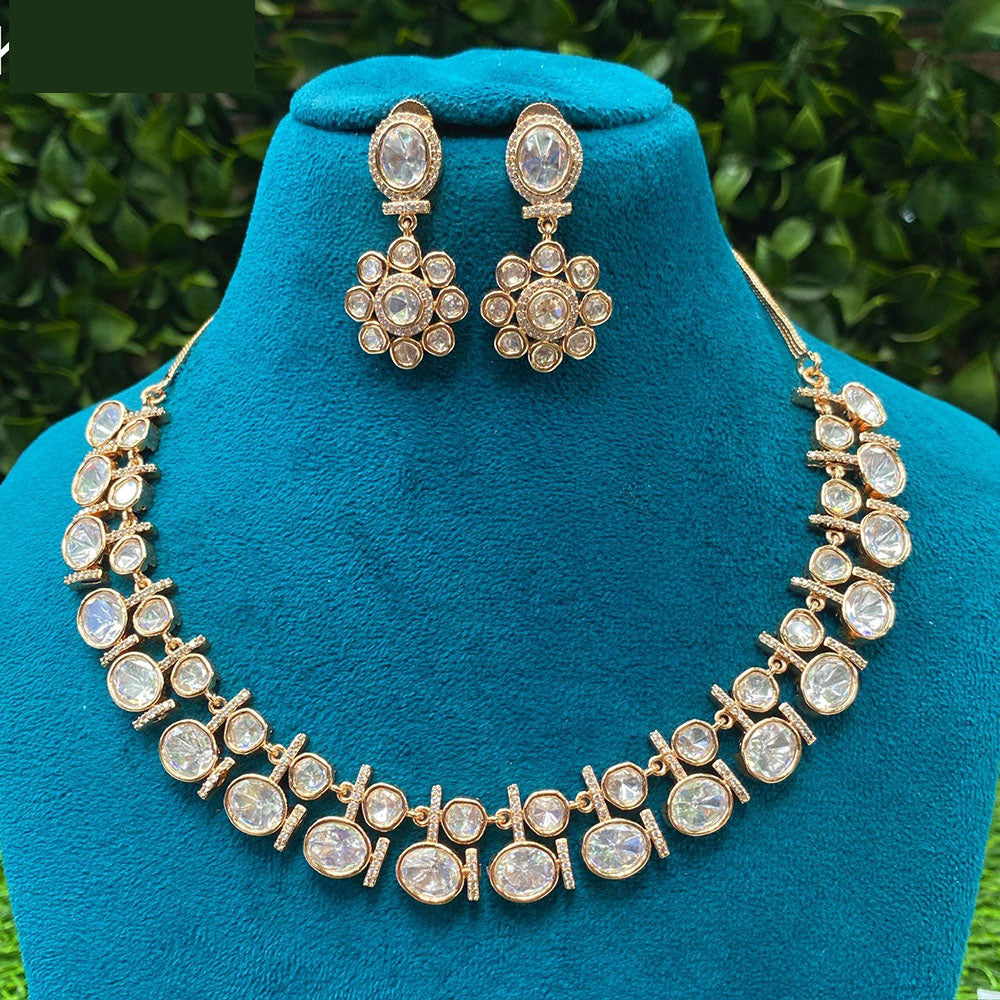 Amoliya Jewels Timeless Beauty Polki Kundan Necklace Set
