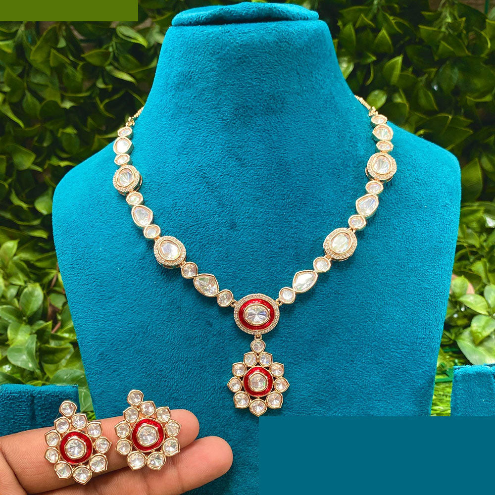 Amoliya Jewels Timeless Beauty Polki Kundan Necklace Set