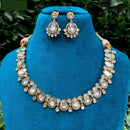 Amoliya Jewels Exquisite Kundan Necklace Set with Matching Earrings