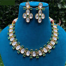 Amoliya Jewels Kundan Necklace Set with Floral Design Earrings  