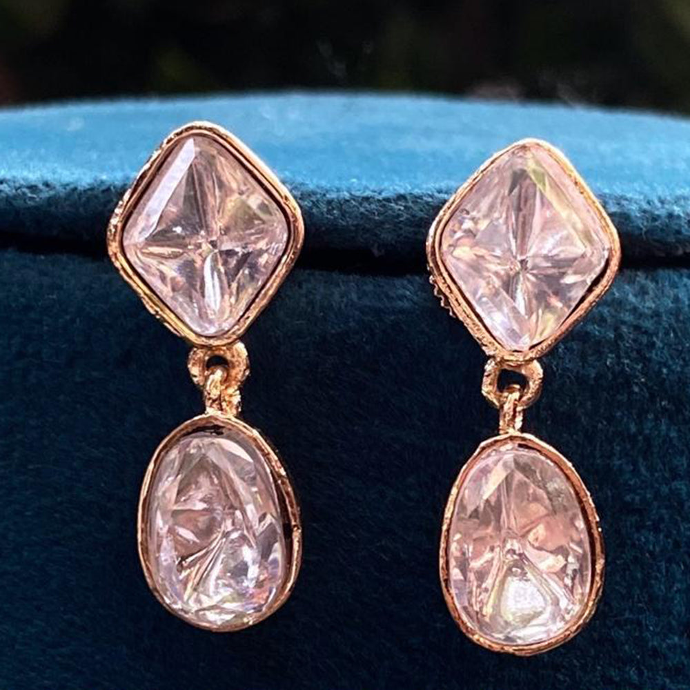 Amoliya Jewels Royal Charm Polki Kundan Dangler Earrings