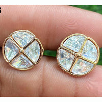 Amoliya Jewels Regal Finish Polki Kundan Studs Earrings