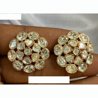 Amoliya Jewels Regal Finish Polki Kundan Studs Earrings