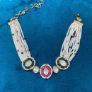 Amoliya Jewels Fusion Look Polki Kundan And Pearls Bracelet