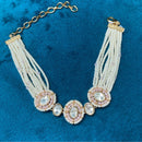 Amoliya Jewels Fusion Look Polki Kundan And Pearls Bracelet