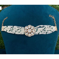 Amoliya Jewels Fusion Look Polki Kundan And Pearls Bracelet