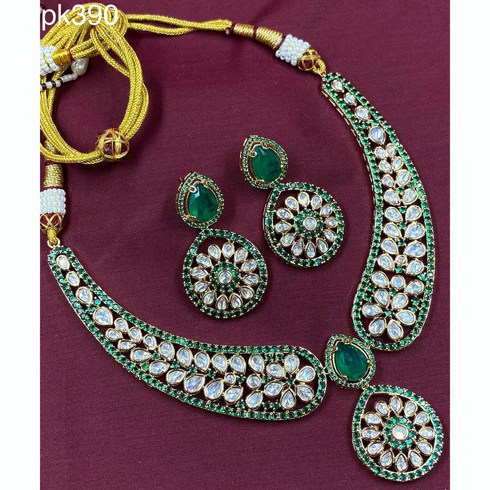 Amoliya Jewels Ethnic Charm Polki Kundan And Austrian Stone Necklace Set