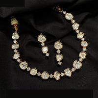 Amoliya Jewels Glamorous Heavy Polki Kundan Necklace Jewelry Set