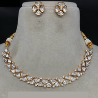Amoliya Jewels Glamorous Heavy Polki Kundan Necklace Jewelry Set