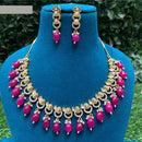 Amoliya Jewels Glamorous Heavy Polki Kundan And Beads Necklace Jewelry Set