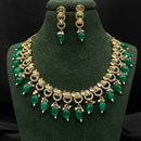 Amoliya Jewels Glamorous Heavy Polki Kundan And Beads Necklace Jewelry Set