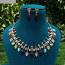 Amoliya Jewels Glamorous Heavy Polki Kundan Necklace Jewelry Set