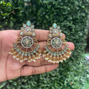 Amoliya Jewels Dazzling Pota Stone And Pearls Dangler Earrings