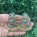 Amoliya Jewels Dazzling Pota Stone And Pearls Dangler Earrings