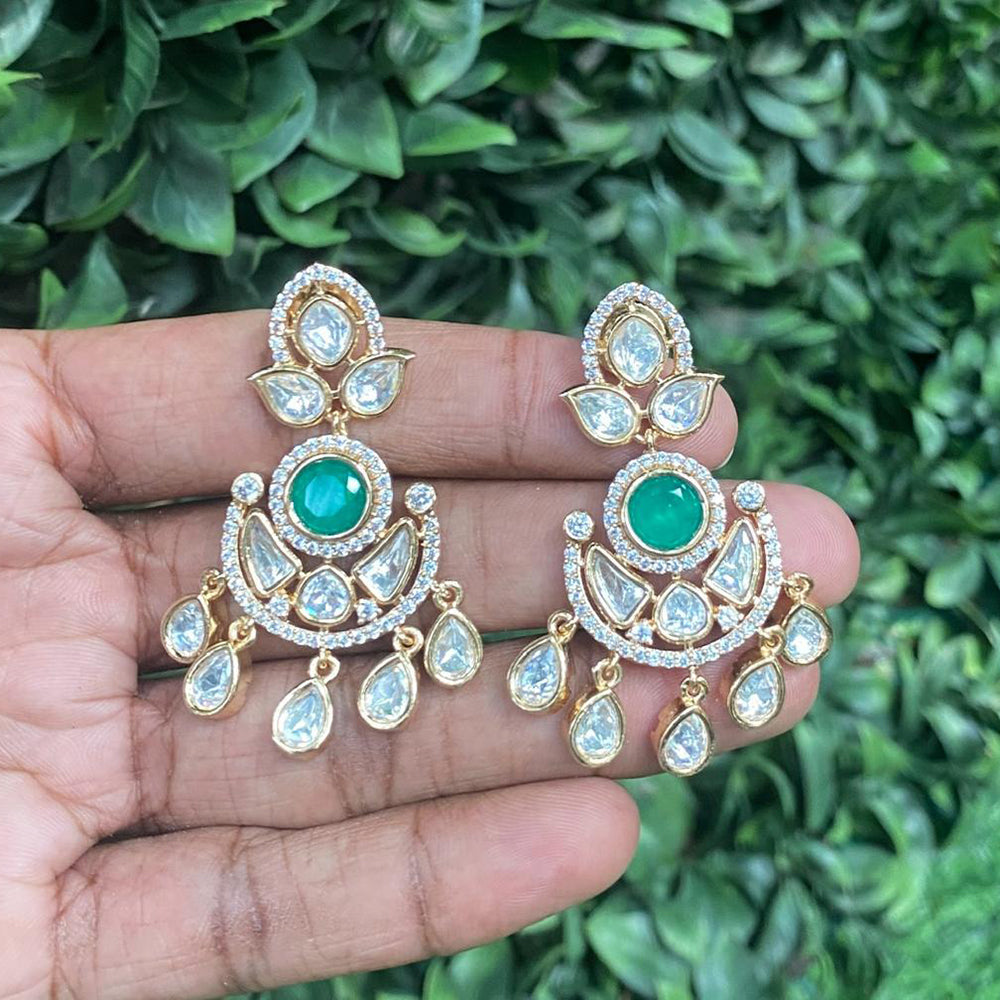 Amoliya Jewels Regal Gleam Polki Kundan And Austrian Stone Earrings