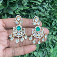 Amoliya Jewels Regal Gleam Polki Kundan And Austrian Stone Earrings