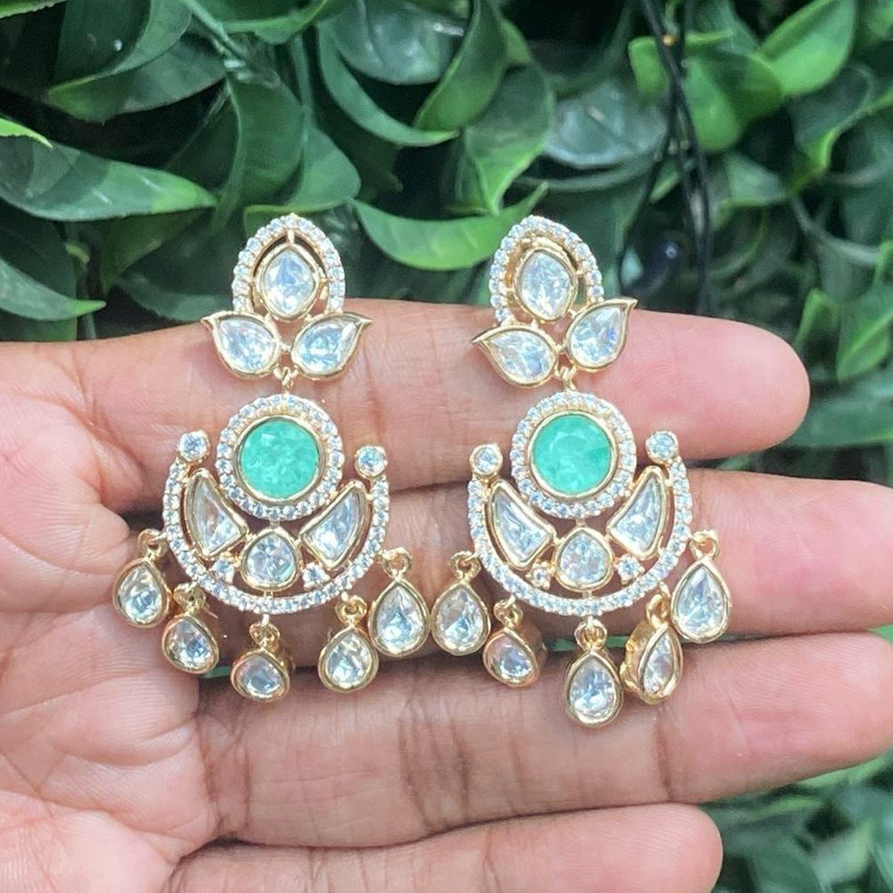 Amoliya Jewels Regal Gleam Polki Kundan And Austrian Stone Earrings