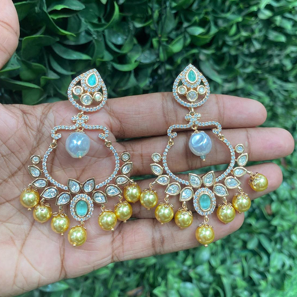 Amoliya Jewels Regal Gleam Polki Kundan And Austrian Stone Earrings