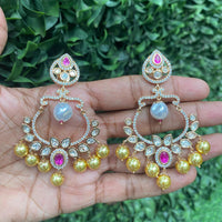 Amoliya Jewels Regal Gleam Polki Kundan And Austrian Stone Earrings