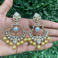 Amoliya Jewels Regal Gleam Polki Kundan And Austrian Stone Earrings