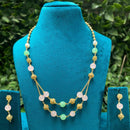 Amoliya Jewels Royal Spark Pearl And Beads Necklace Set