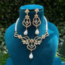 Amoliya Jewels Sparkling Polki Kundan And Pearl Necklace Set