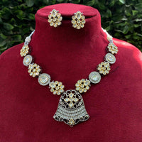 Amoliya Jewels Sparkling Polki Kundan And Pota Stone Necklace Set