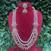 Amoliya Jewels Regal Gleam Polki Kundan And Pearl Necklace Set