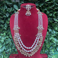 Amoliya Jewels Regal Gleam Polki Kundan And Pearl Necklace Set