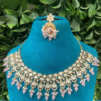 Amoliya Jewels Regal Gleam Polki Kundan And Pearl Necklace Set