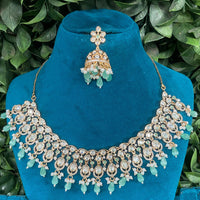 Amoliya Jewels Regal Gleam Polki Kundan And Pearl Necklace Set