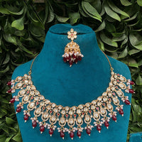 Amoliya Jewels Regal Gleam Polki Kundan And Pearl Necklace Set