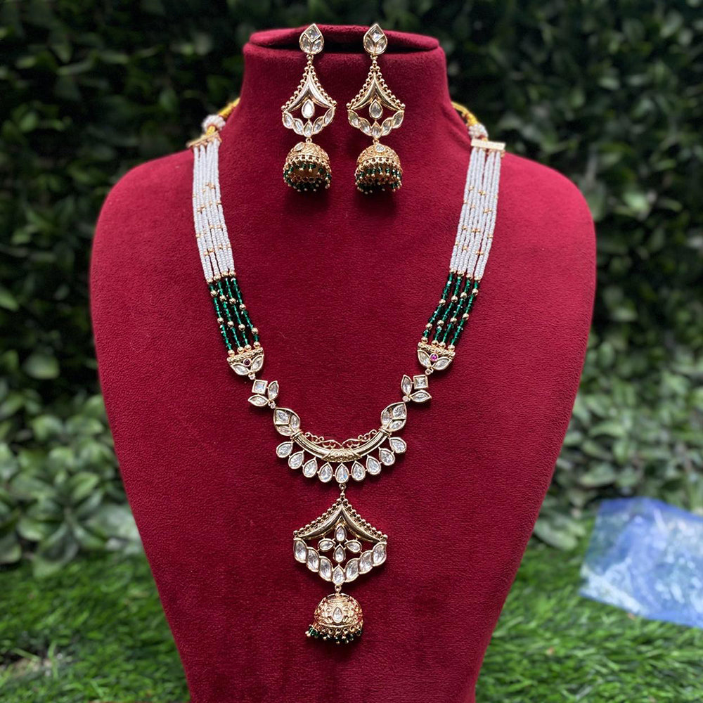 Amoliya Jewels Regal Gleam Polki Kundan And Pearl Necklace Set