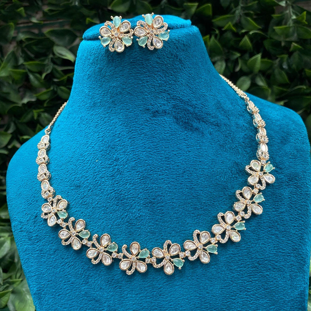 Amoliya Jewels Regal Gleam Polki Kundan Stone Necklace Set