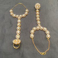 Amoliya Jewels Regal Radiance Polki Kundan Stone Hand Harness