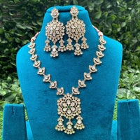 Amoliya Jewels Royal Elegance Polki Kundan And Austrian Stone Necklace Set
