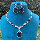 Amoliya Jewels Luxe Grace American Diamond And Pearls Choker Necklace Set