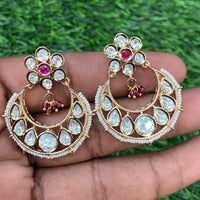 Amoliya Jewels Regal Shine Polki Kundan Dangler Earrings