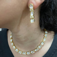 Amoliya Jewels Regal Shine Polki Kundan Stone Necklace Set