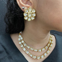 Amoliya Jewels Regal Shine Polki Kundan Stone Necklace Set