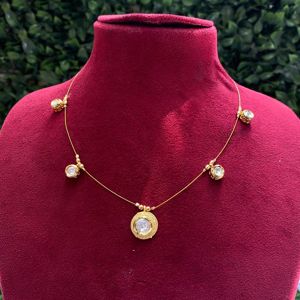 Amoliya Jewels Classic Kundan Stone Necklace