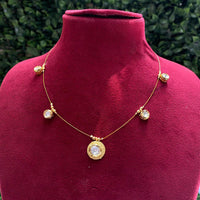 Amoliya Jewels Classic Kundan Stone Necklace