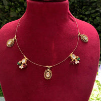 Amoliya Jewels Classic Kundan Stone And Pearl Necklace