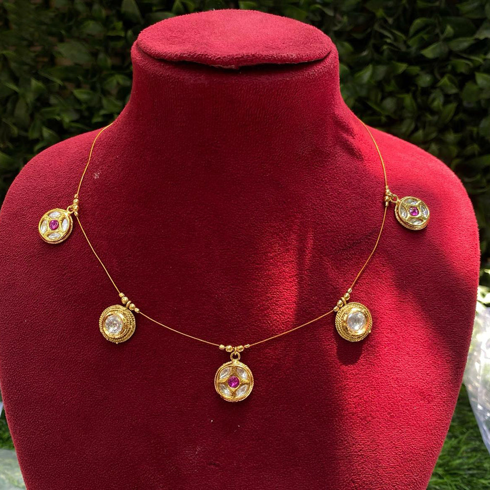 Amoliya Jewels Classic Kundan Stone Necklace