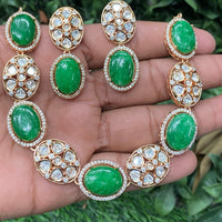 Amoliya Jewels Regal Polki Kundan Stone Necklace Set